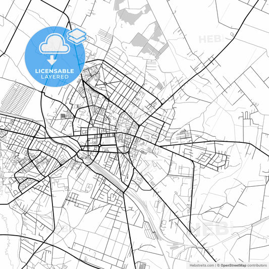 Layered PDF map of Siedlce, Masovian, Poland