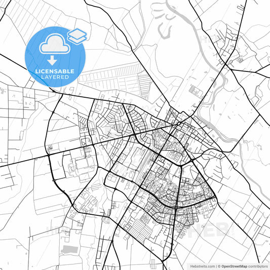 Layered PDF map of Łomża, Podlaskie, Poland
