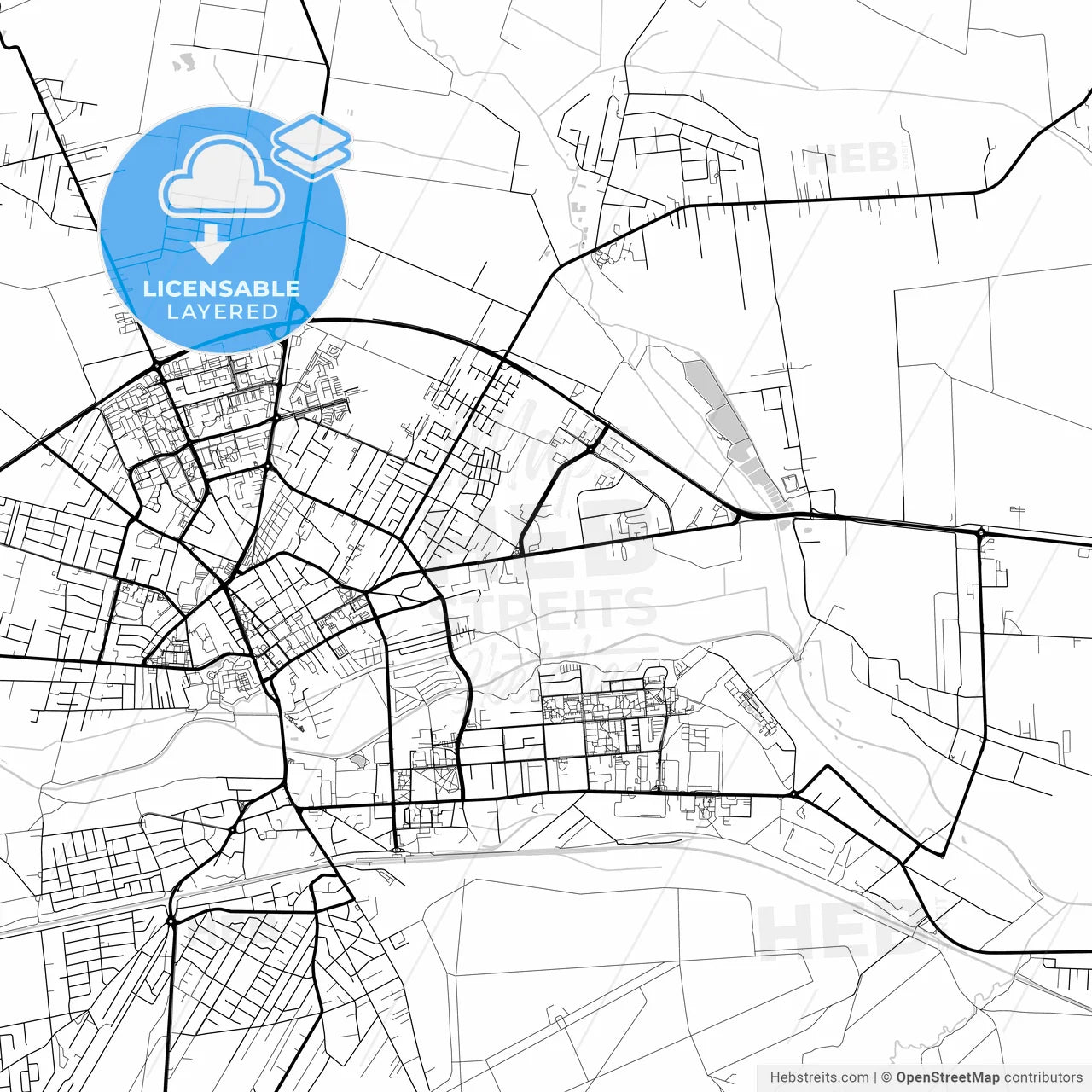 Layered PDF map of Biała Podlaska, Lublin, Poland