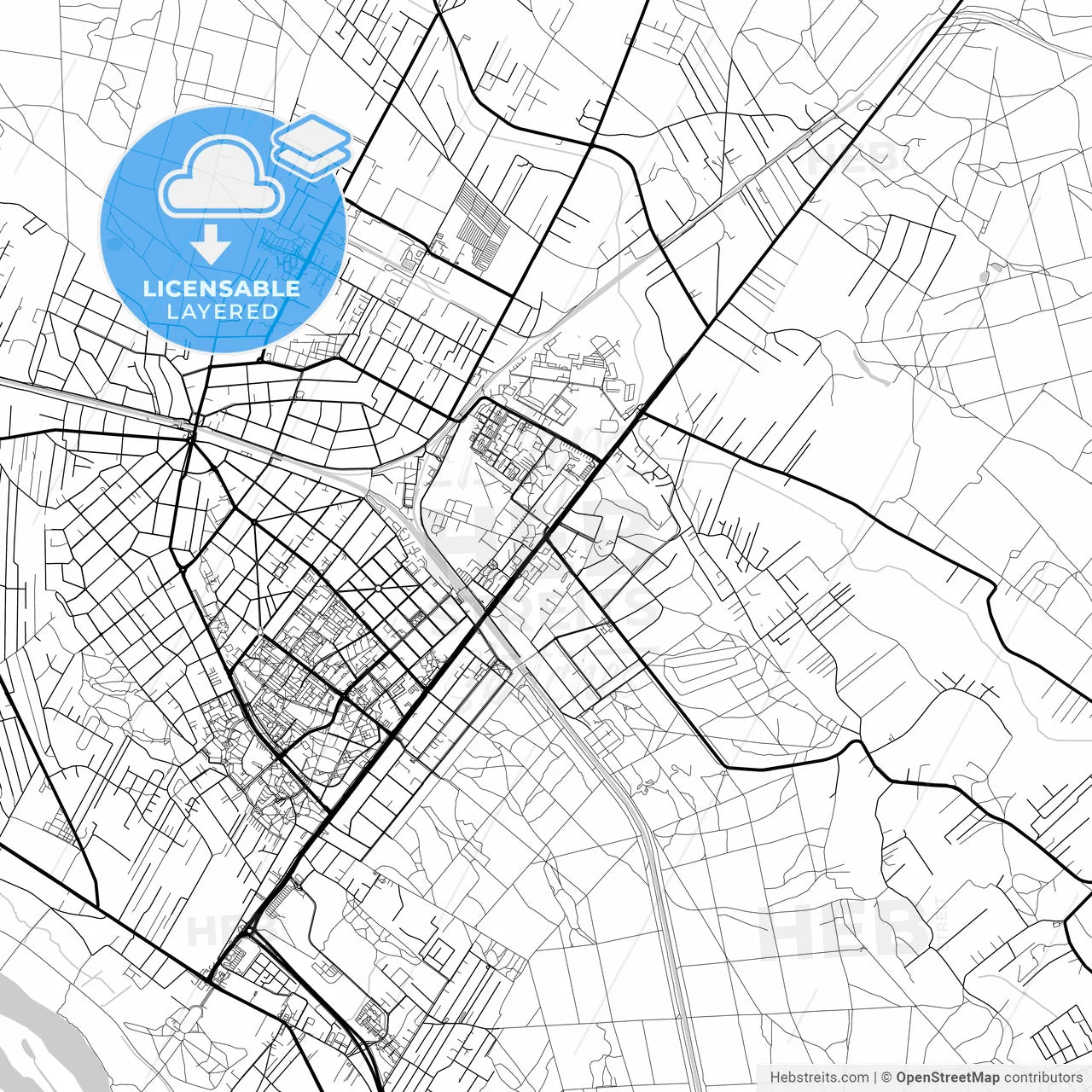 Layered PDF map of Legionowo, Masovian, Poland