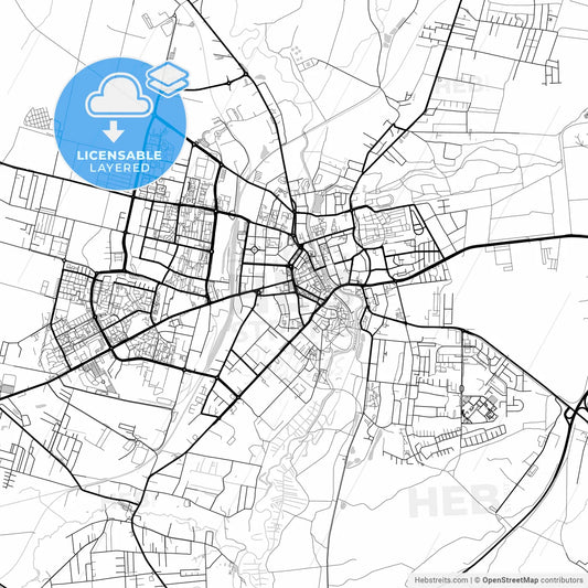 Layered PDF map of Słupsk, Pomeranian, Poland