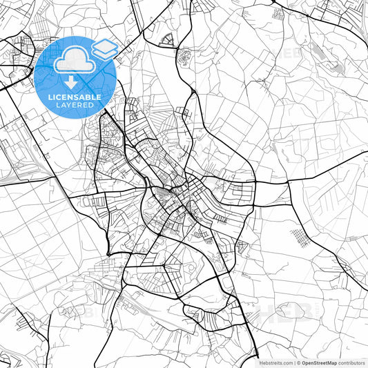 Layered PDF map of Jaworzno, Silesian, Poland