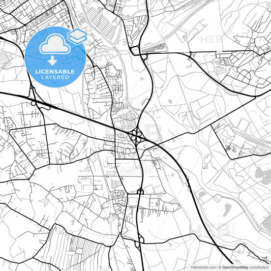 Layered PDF map of Mysłowice, Silesian, Poland