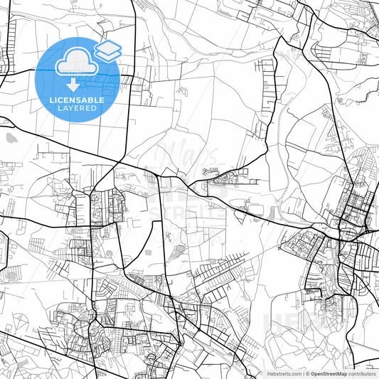 Layered PDF map of Siemianowice Śląskie, Silesian, Poland