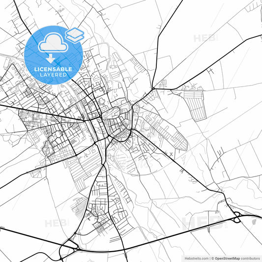 Layered PDF map of Stargard, West Pomeranian, Poland