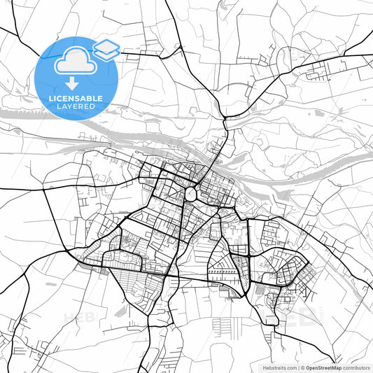 Layered PDF map of Głogów, Lower Silesian, Poland