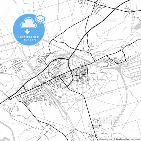Layered PDF map of Kędzierzyn-Koźle, Opole, Poland