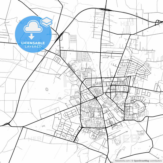 Layered PDF map of Bełchatów, Łódź, Poland