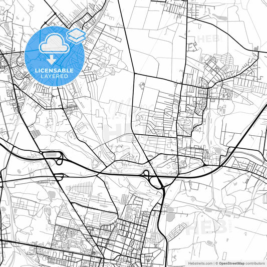 Layered PDF map of Piekary Śląskie, Silesian, Poland