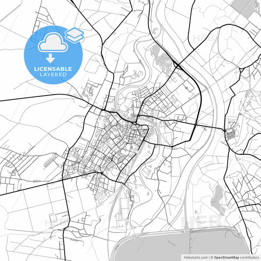 Layered PDF map of Racibórz, Silesian, Poland