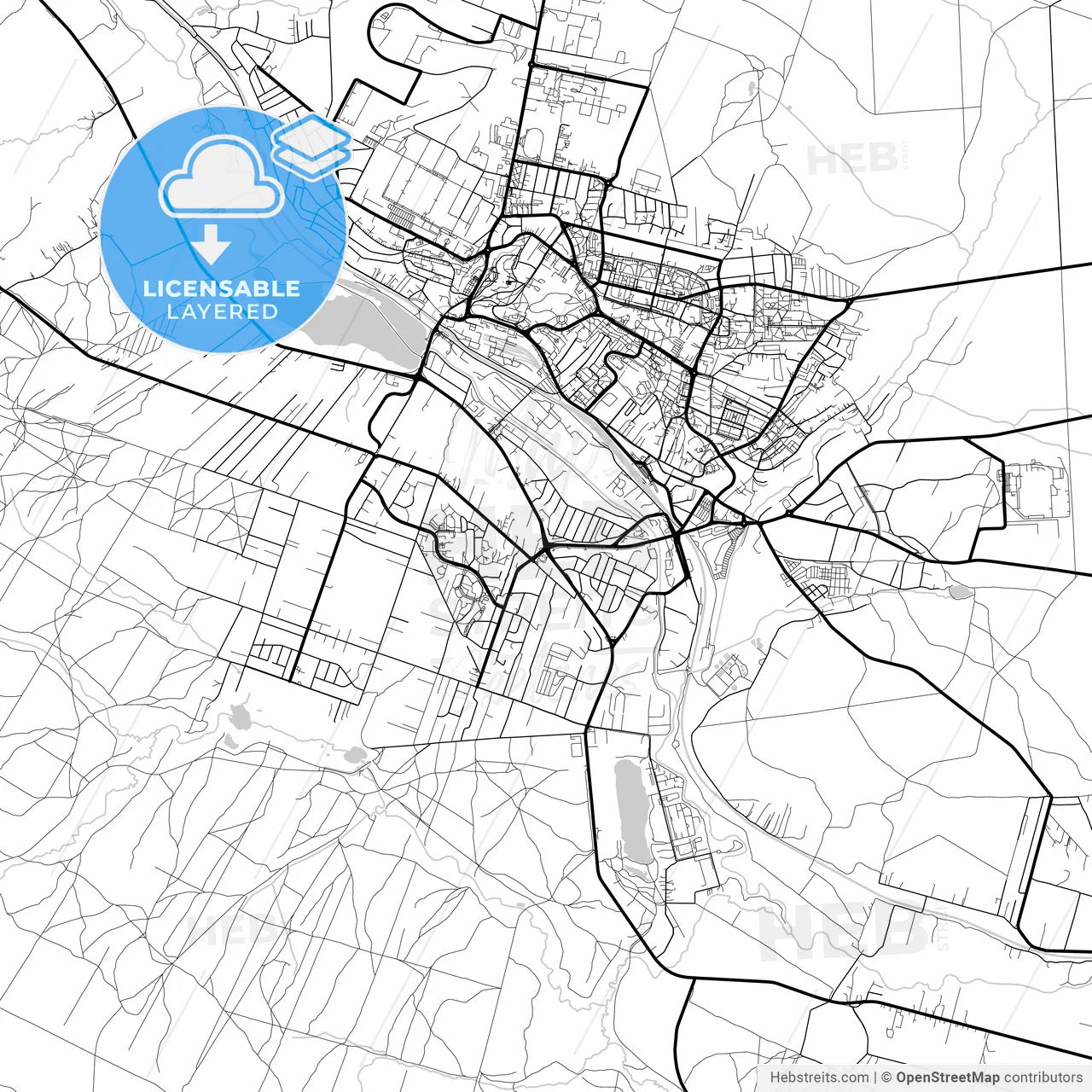 Layered PDF map of Starachowice, Świętokrzyskie, Poland