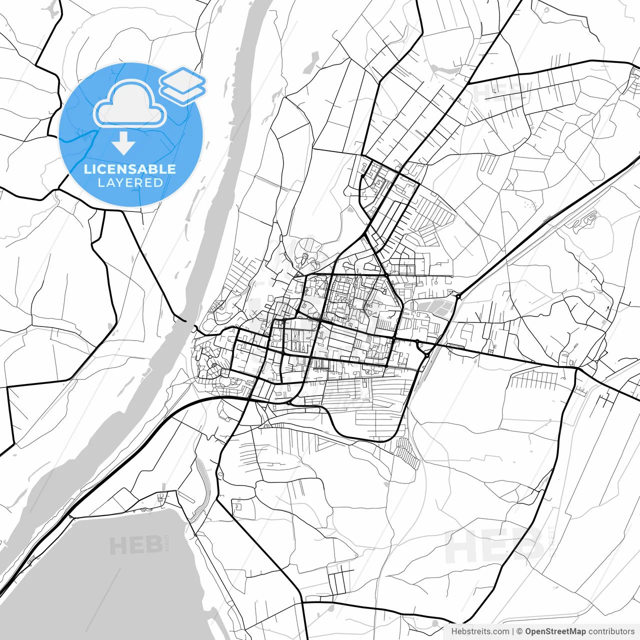 Layered PDF map of Tarnobrzeg, Podkarpackie, Poland