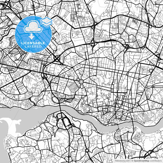 Layered PDF map of Porto, Porto, Portugal