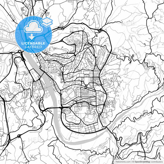 Layered PDF map of Coimbra, Coimbra, Portugal