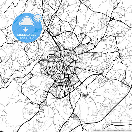 Layered PDF map of Viseu, Viseu, Portugal