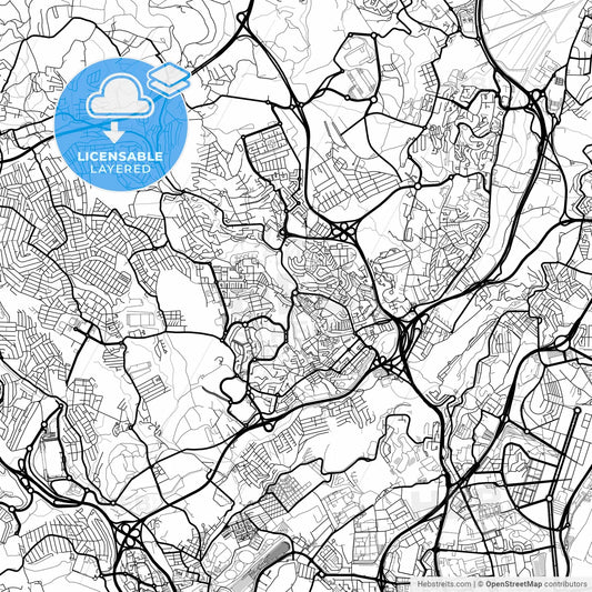 Layered PDF map of Odivelas, Lisbon, Portugal