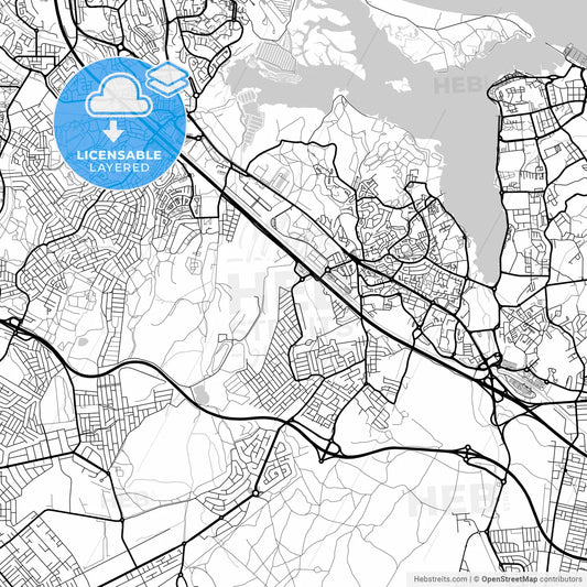 Layered PDF map of Amora, Setúbal, Portugal
