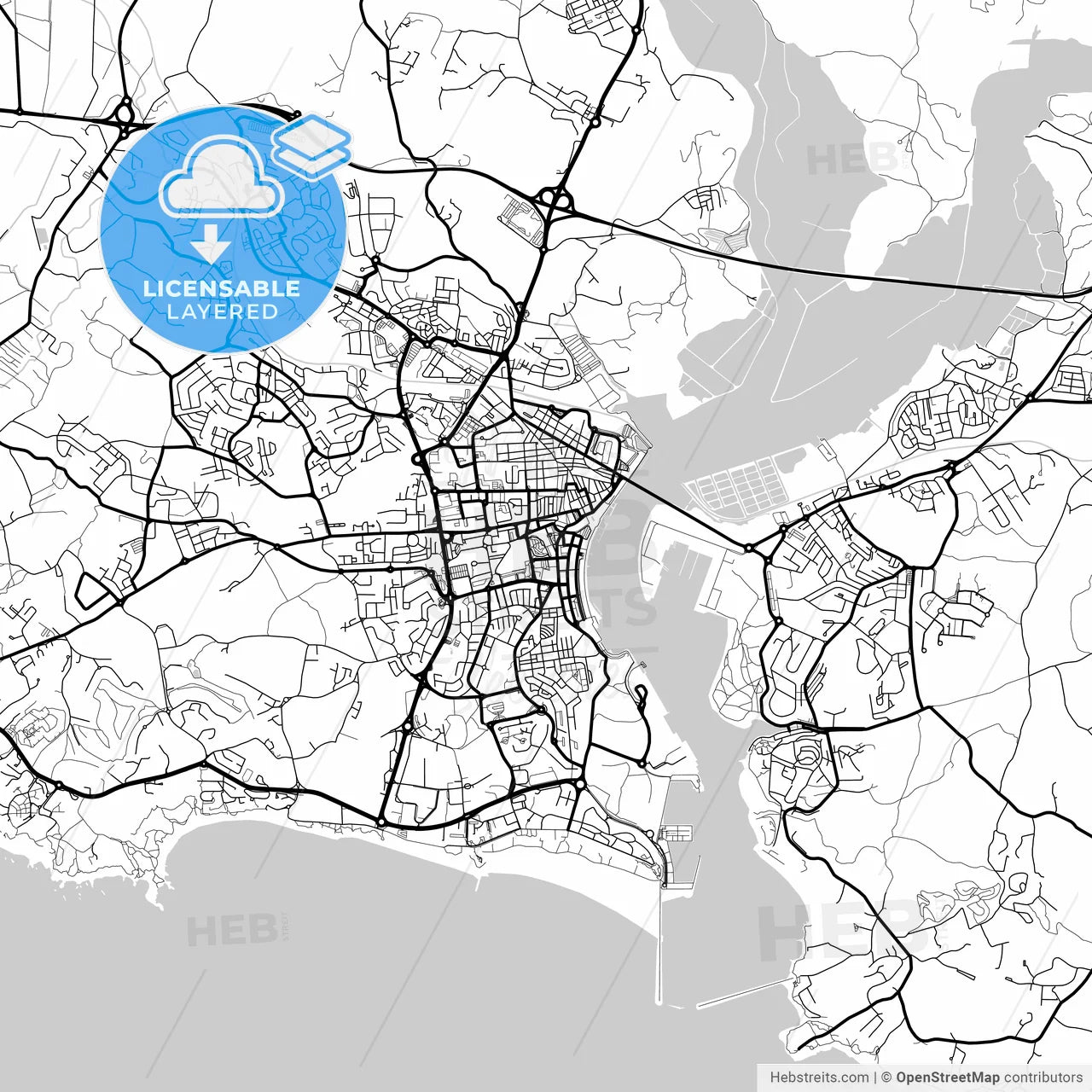 Layered PDF map of Portimão, Faro, Portugal