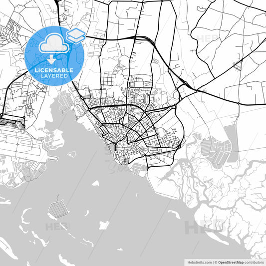 Layered PDF map of Faro, Faro, Portugal