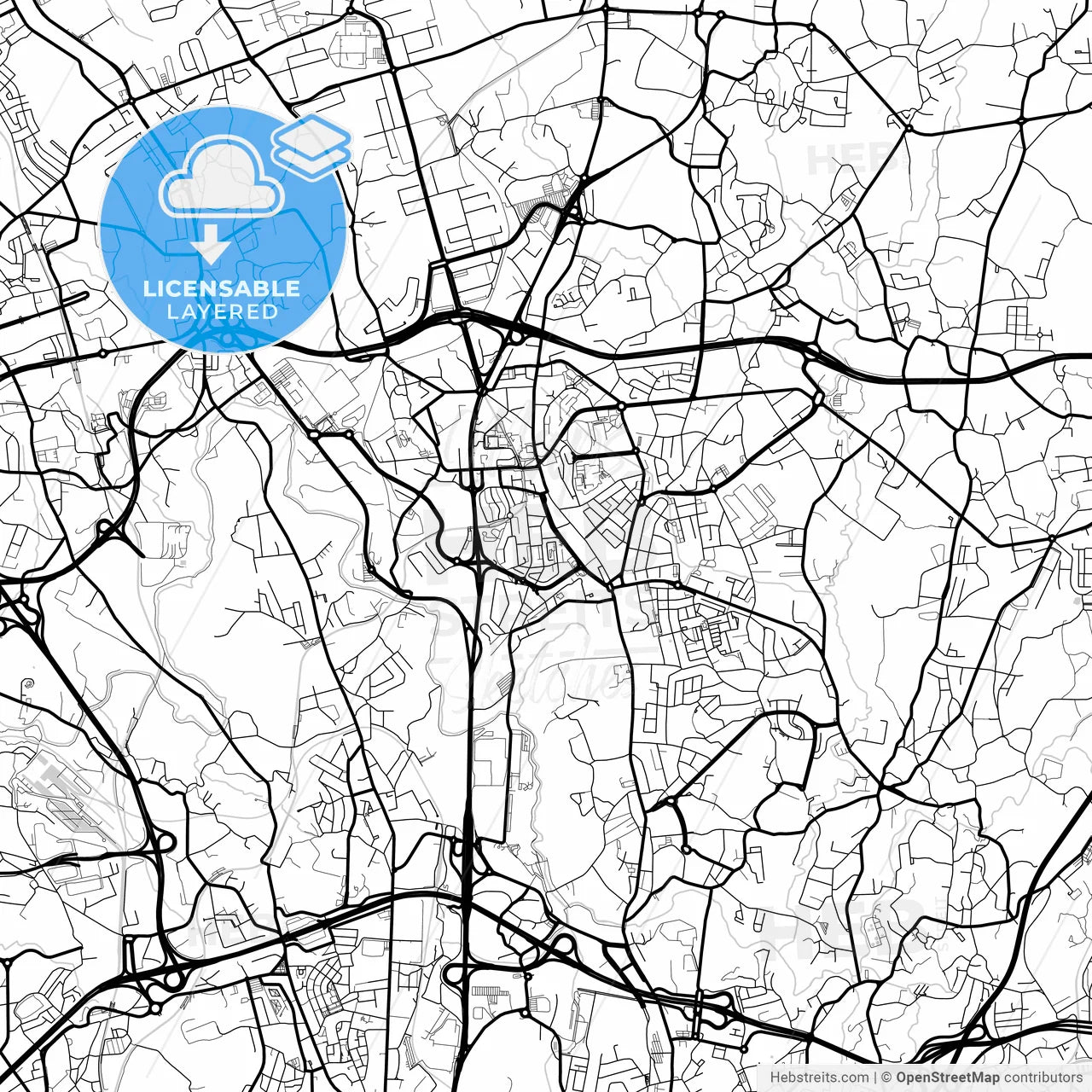 Layered PDF map of Maia, Porto, Portugal