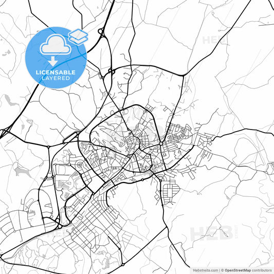 Layered PDF map of Castelo Branco, Castelo Branco, Portugal