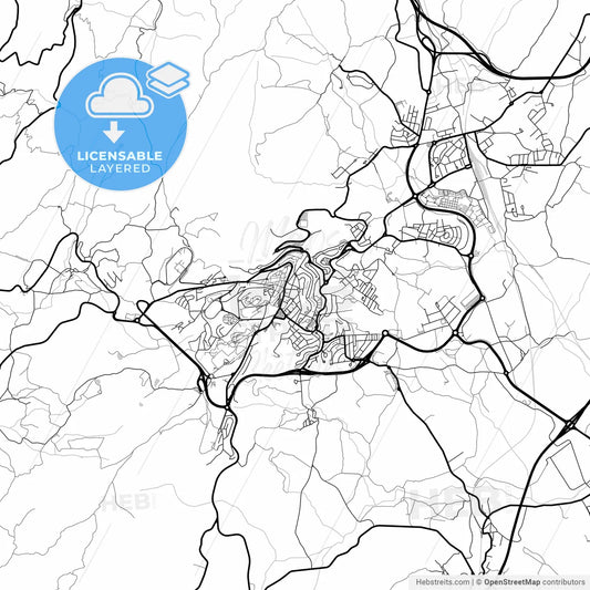 Layered PDF map of Guarda, Guarda, Portugal