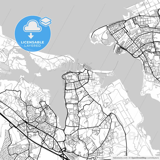 Layered PDF map of Seixal, Setúbal, Portugal