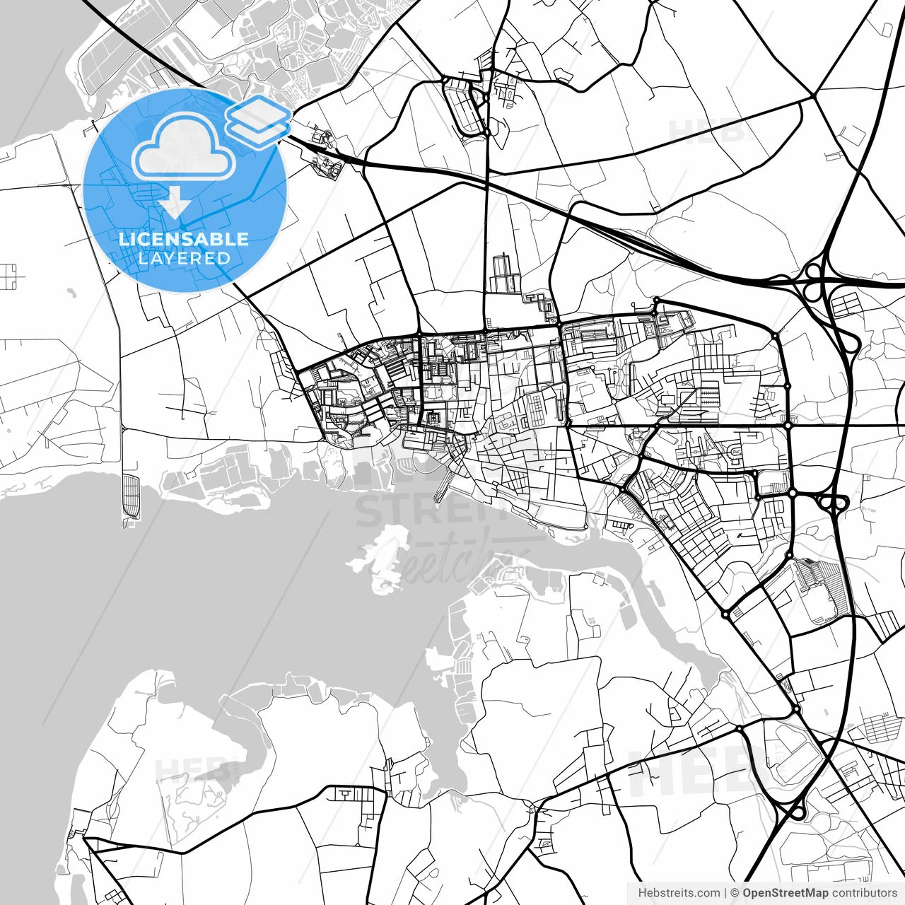 Layered PDF map of Montijo, Setúbal, Portugal