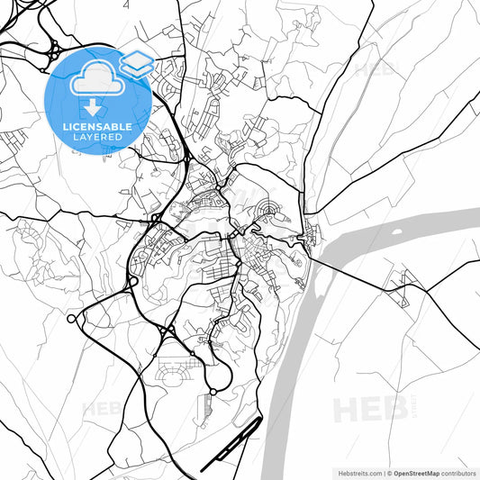 Layered PDF map of Santarém, Santarém, Portugal