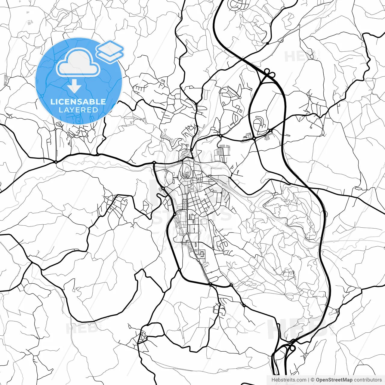Layered PDF map of Torres Vedras, Lisbon, Portugal