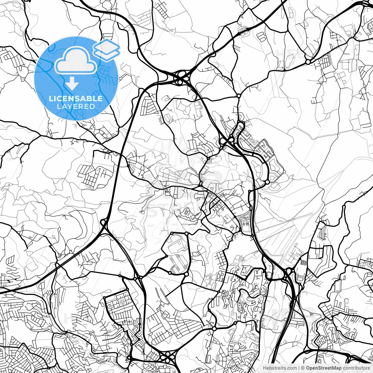Layered PDF map of Loures, Lisbon, Portugal