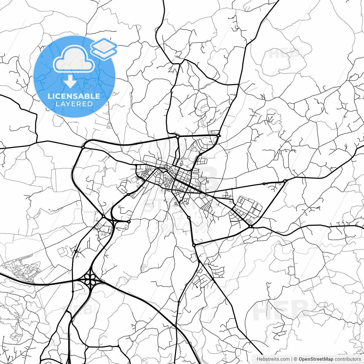 Layered PDF map of Loulé, Faro, Portugal