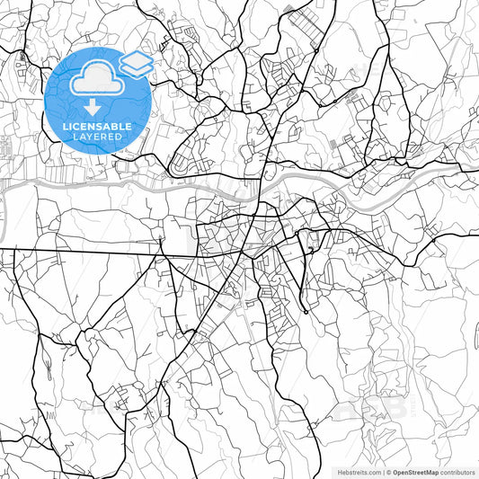 Layered PDF map of Trofa, Porto District, Portugal