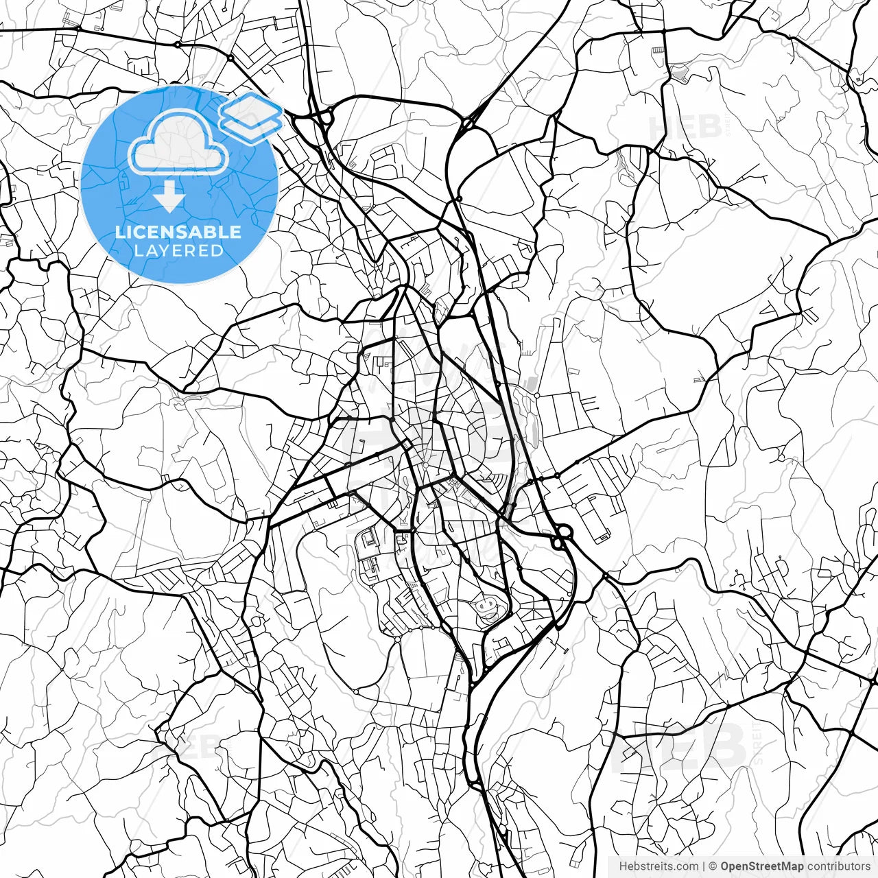 Layered PDF map of São João da Madeira, Aveiro, Portugal