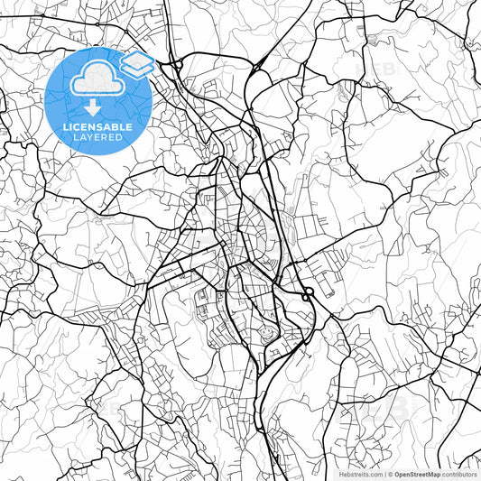 Layered PDF map of São João da Madeira, Aveiro, Portugal