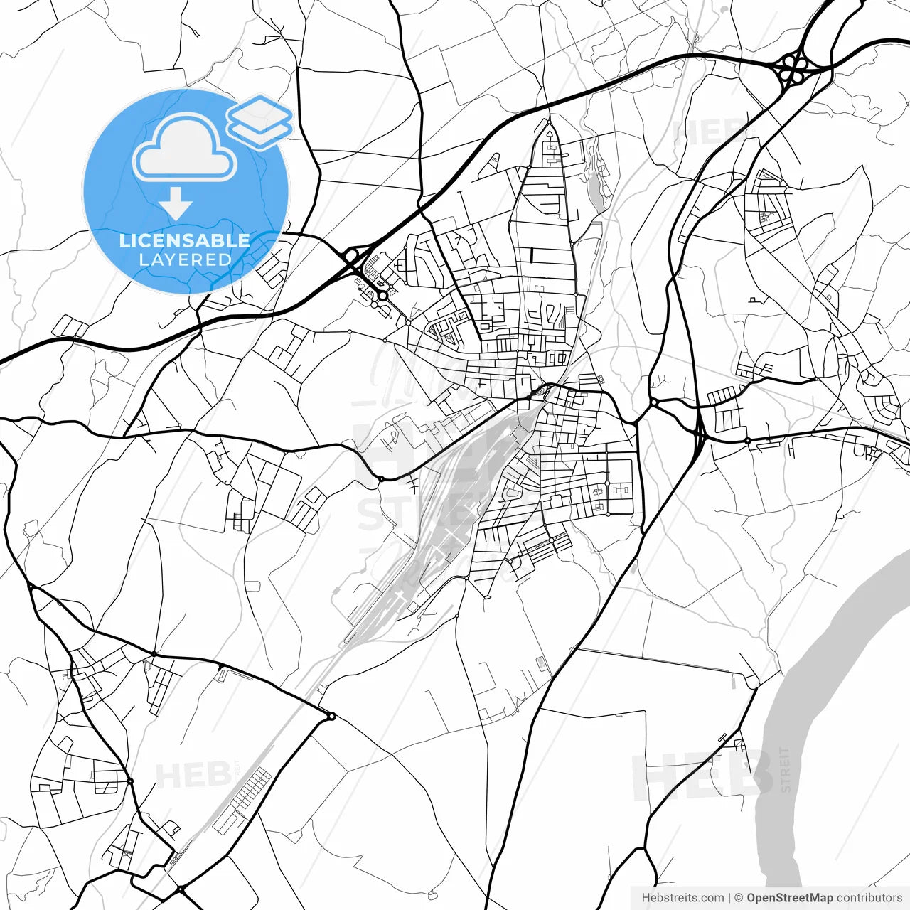 Layered PDF map of Entroncamento, Santarém, Portugal