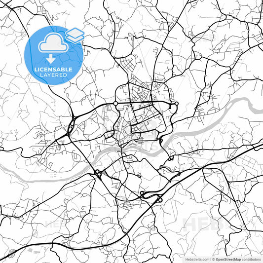 Layered PDF map of Barcelos, Braga, Portugal