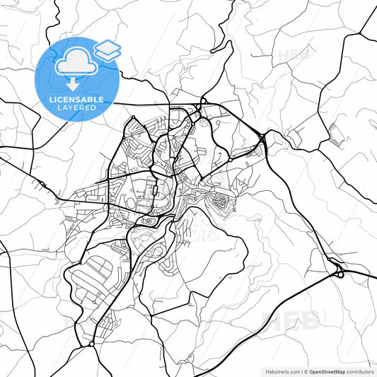 Layered PDF map of Bragança, Bragança, Portugal