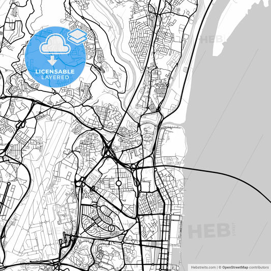 Layered PDF map of Sacavém, Lisbon, Portugal