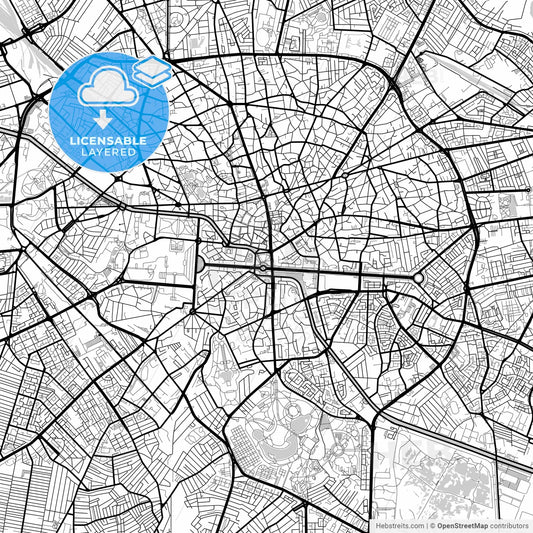 Layered PDF map of Bucharest, Romania