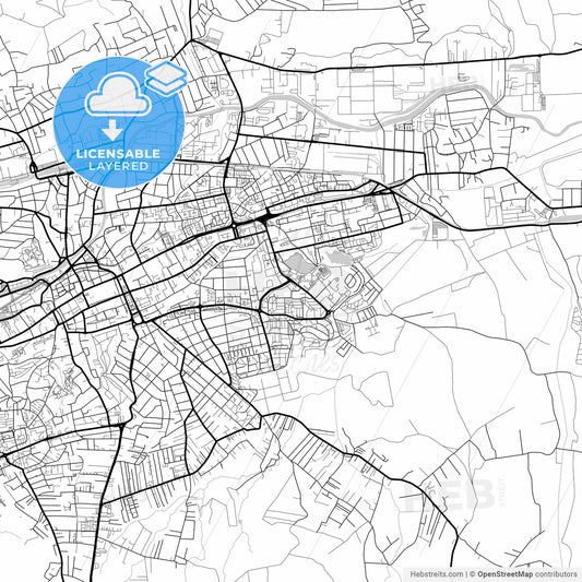 Layered PDF map of Cluj-Napoca, Cluj, Romania