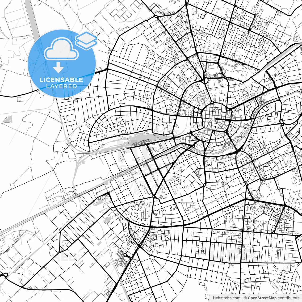 Layered PDF map of Timișoara, Timiș, Romania