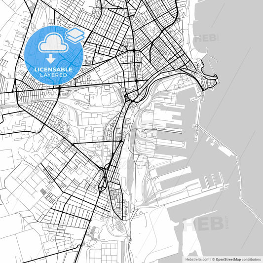 Layered PDF map of Constanța, Constanța, Romania