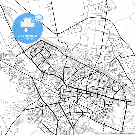Layered PDF map of Craiova, Dolj, Romania