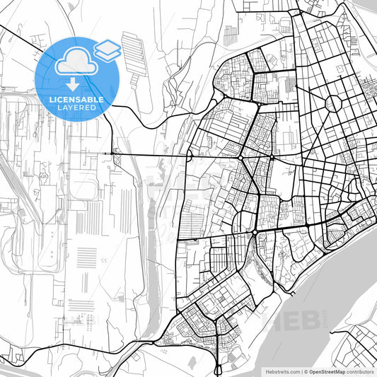 Layered PDF map of Galați, Galați, Romania