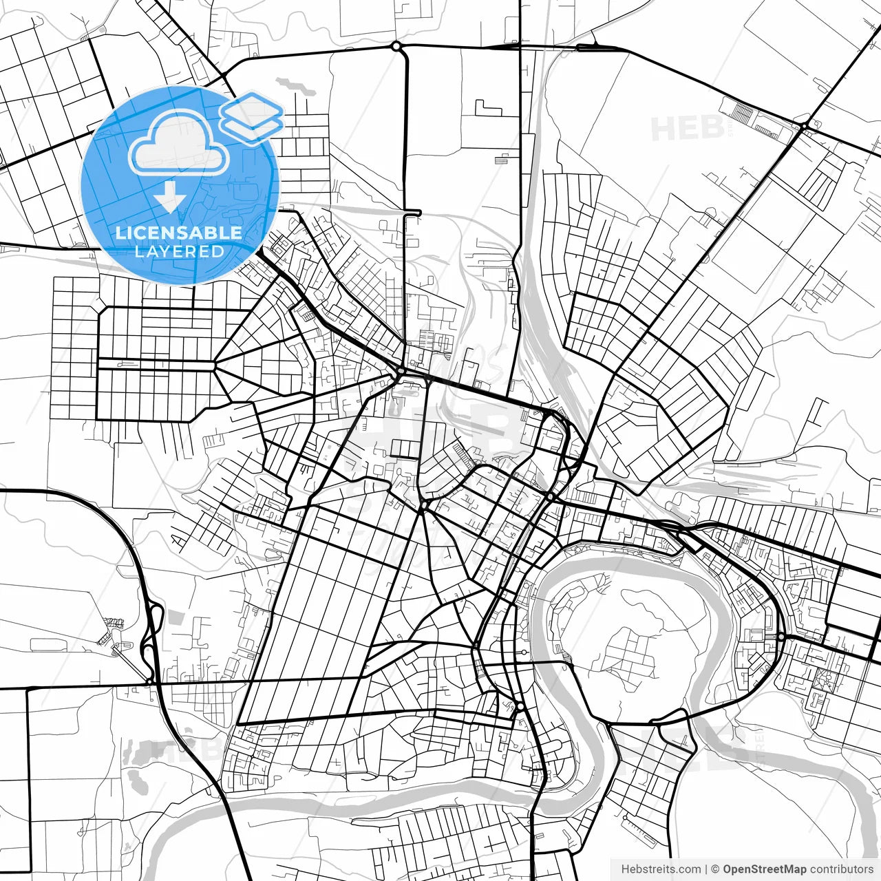 Layered PDF map of Arad, Arad, Romania