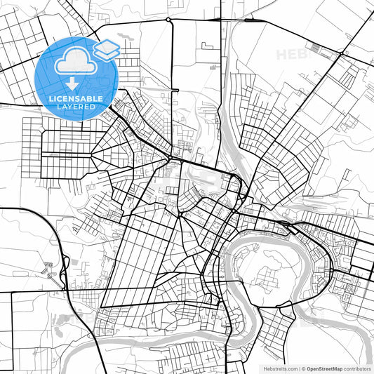 Layered PDF map of Arad, Arad, Romania