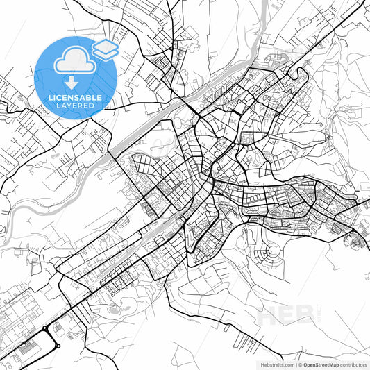 Layered PDF map of Târgu Mureș, Mureș, Romania