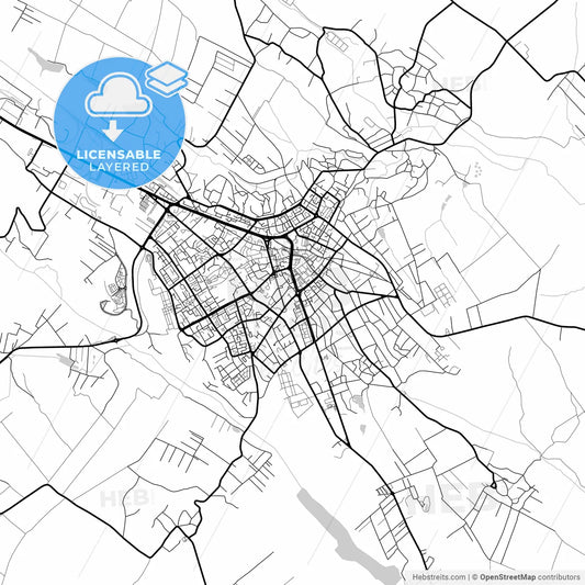 Layered PDF map of Botoșani, Botoșani, Romania