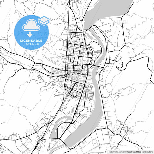 Layered PDF map of Râmnicu Vâlcea, Vâlcea, Romania
